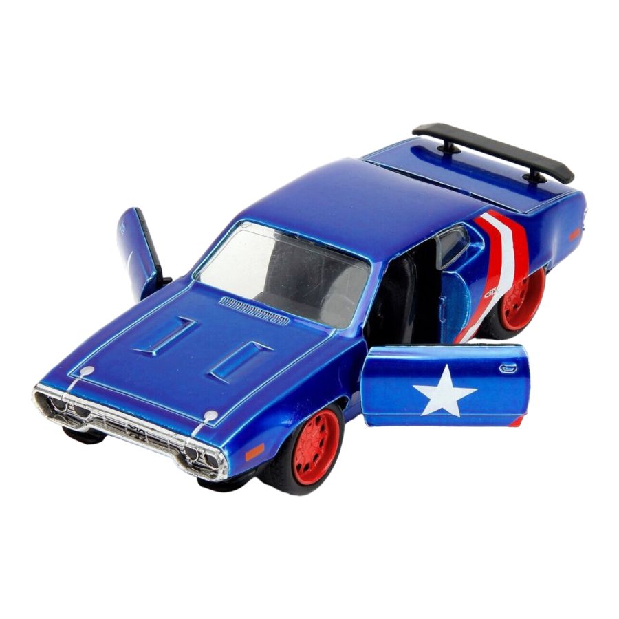 Marvel Comics - 1972 Plymouth GTX With Captain America 1:32 Scale Diecast (Model Vehicle)