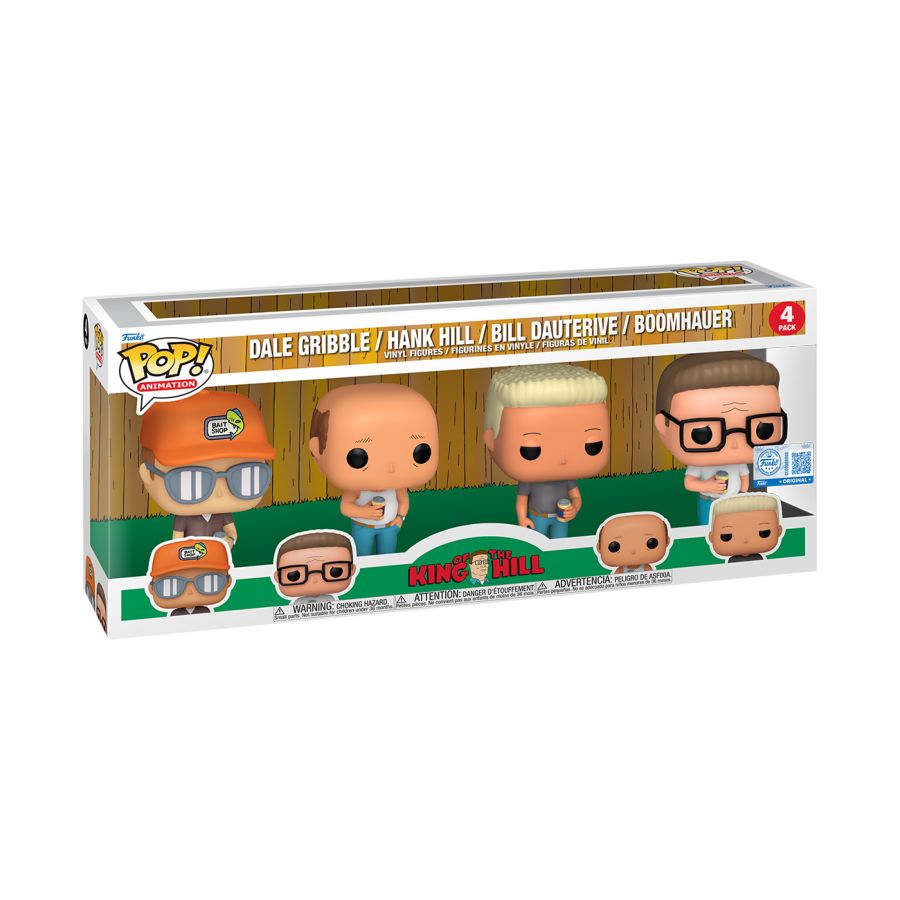 King Of The Hill - Dale, Hank, Bill And Boomhauer 4-Pack (Pop! Vinyl)