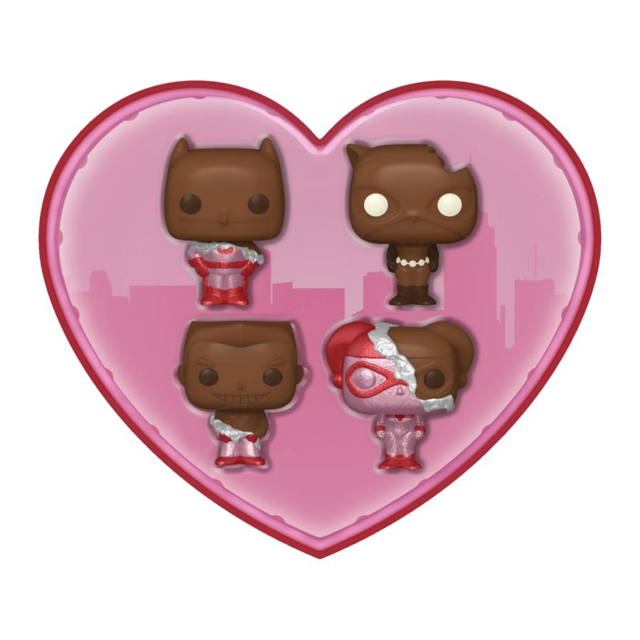 DC Comics: Valentines 2024 - Pocket Pop Heart Box 4-Pack (Pop! Vinyl)