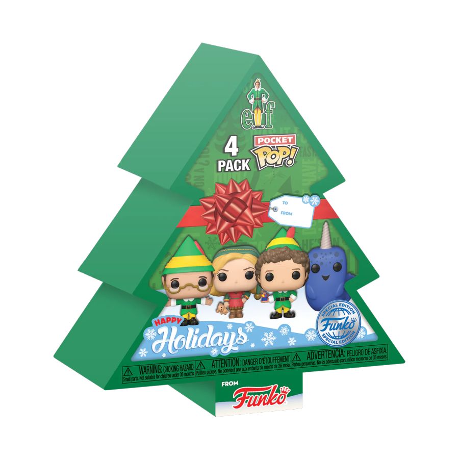 Elf - Tree Holiday Pocket 4-Pack (Pop! Vinyl)