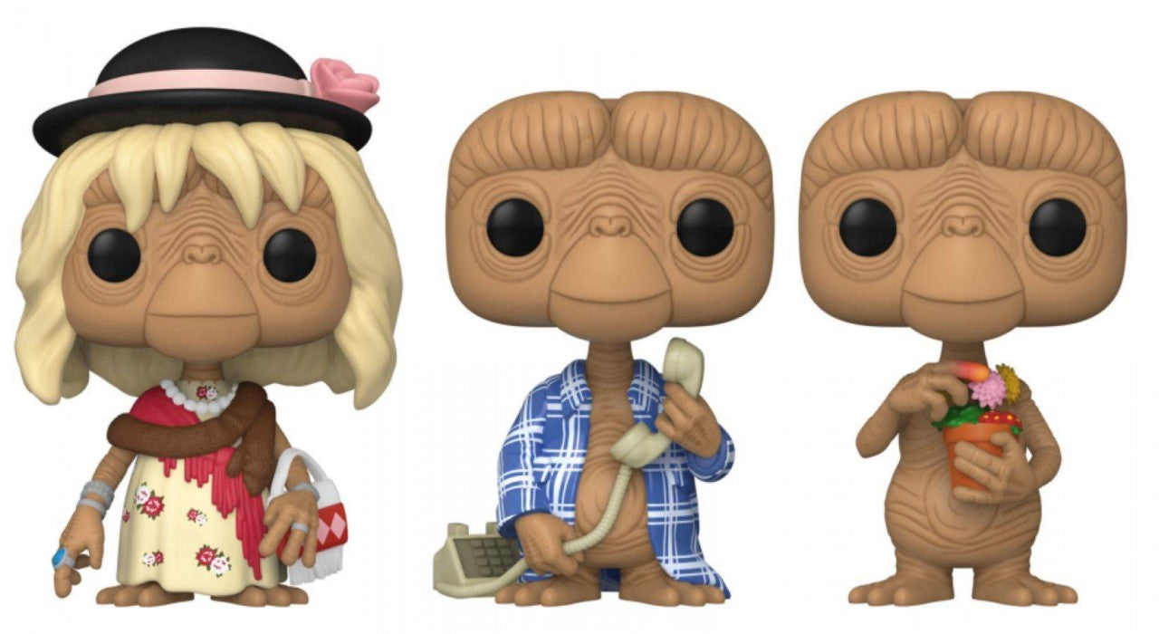 E.T. The Extra-Terrestrial - E.T. In Disguise In Robe And With Flowers 3-Pack (Pop! Vinyl)