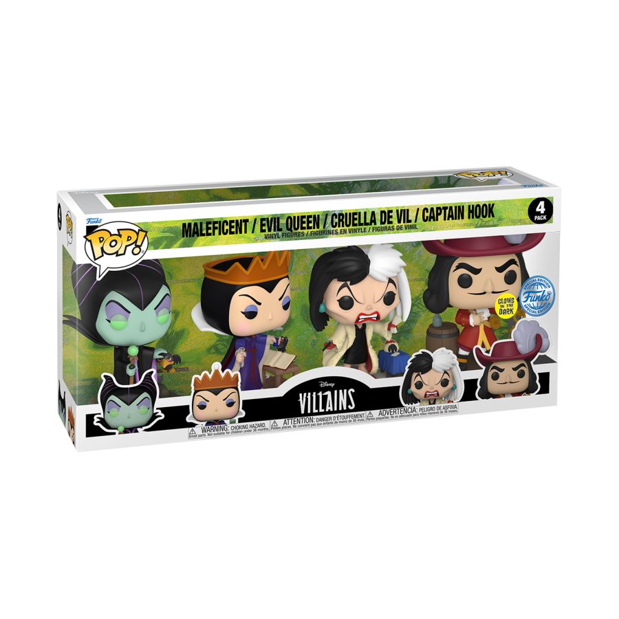 Disney: Villains Glow 4-Pack (Pop! Vinyl)