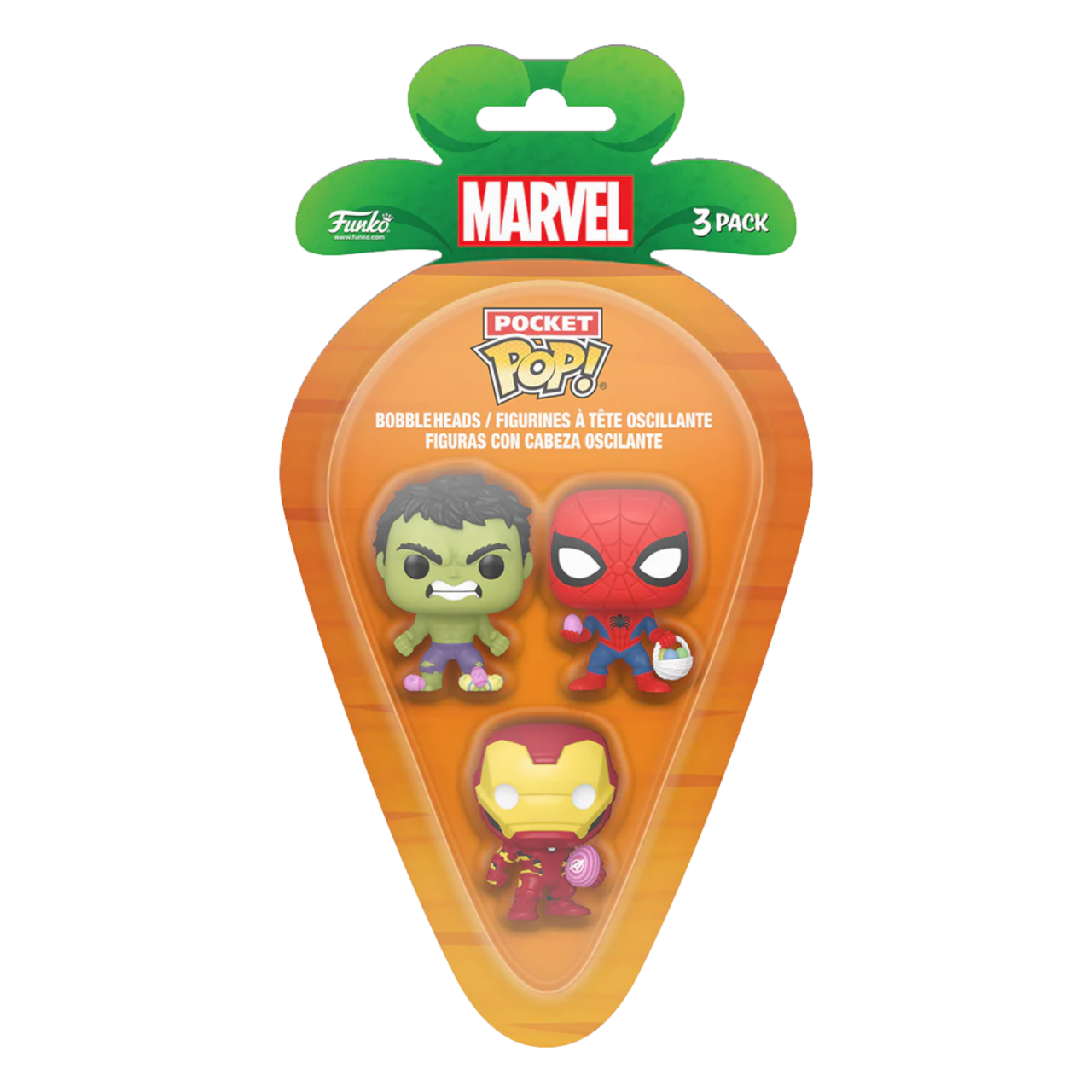 Marvel - Spidie/Hulk/IronMan Carrot Pocket Pop! 3-Pack (Pop! Vinyl)