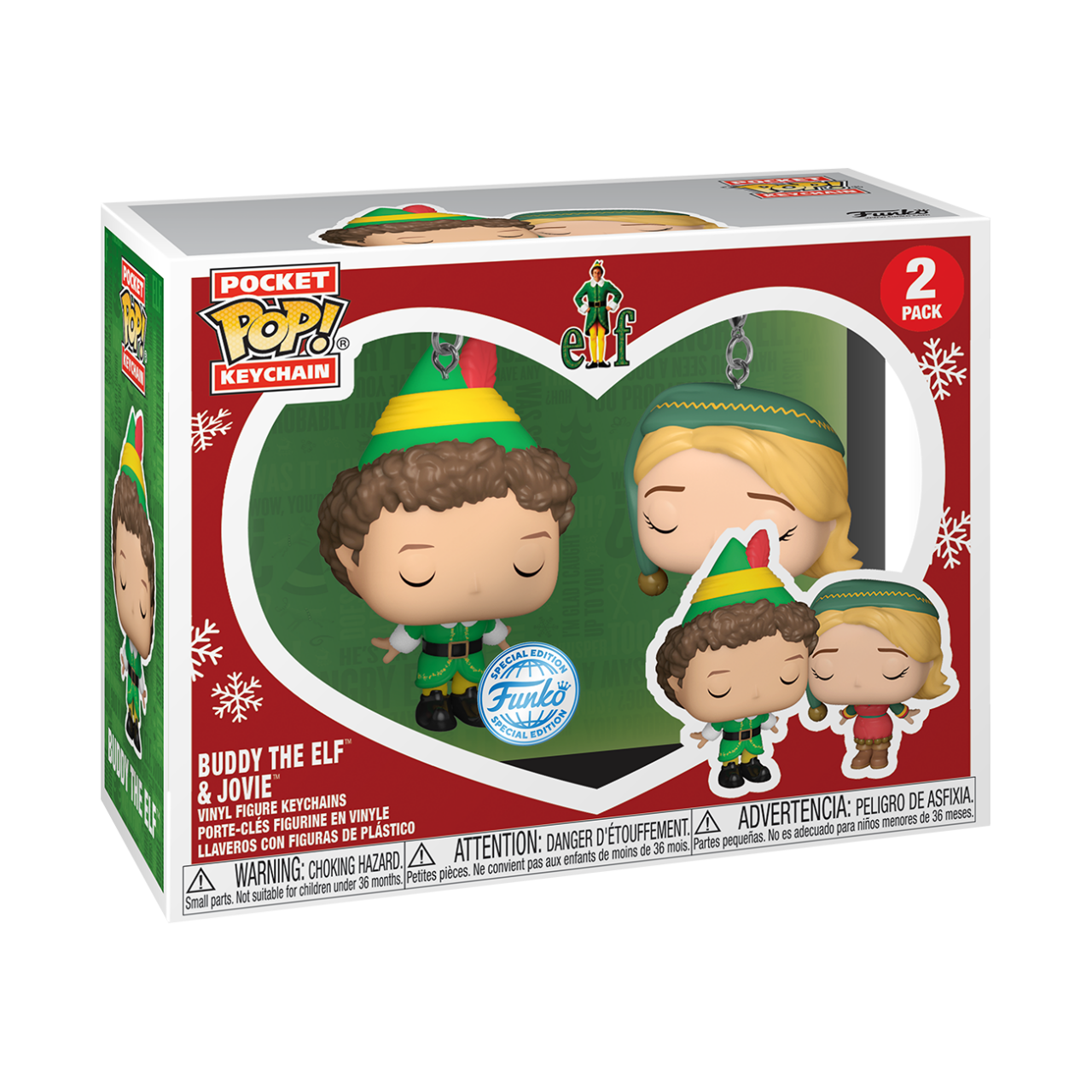 Elf - Buddy And Jovie 2-Pack Keychain (Pop! Vinyl)