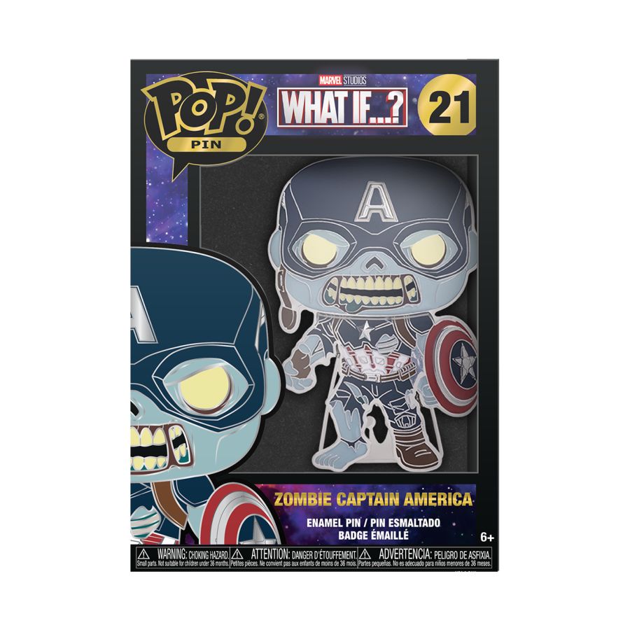What If - Zombie Captain America 4" Pop! Enamel Pin (Pop! Vinyl Pin)