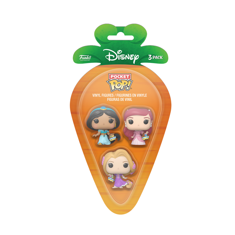 Disney - Rapunzel/Ariel/Jasmine Carrot Pocket Pop! 3-Pack (Pop! Vinyl)