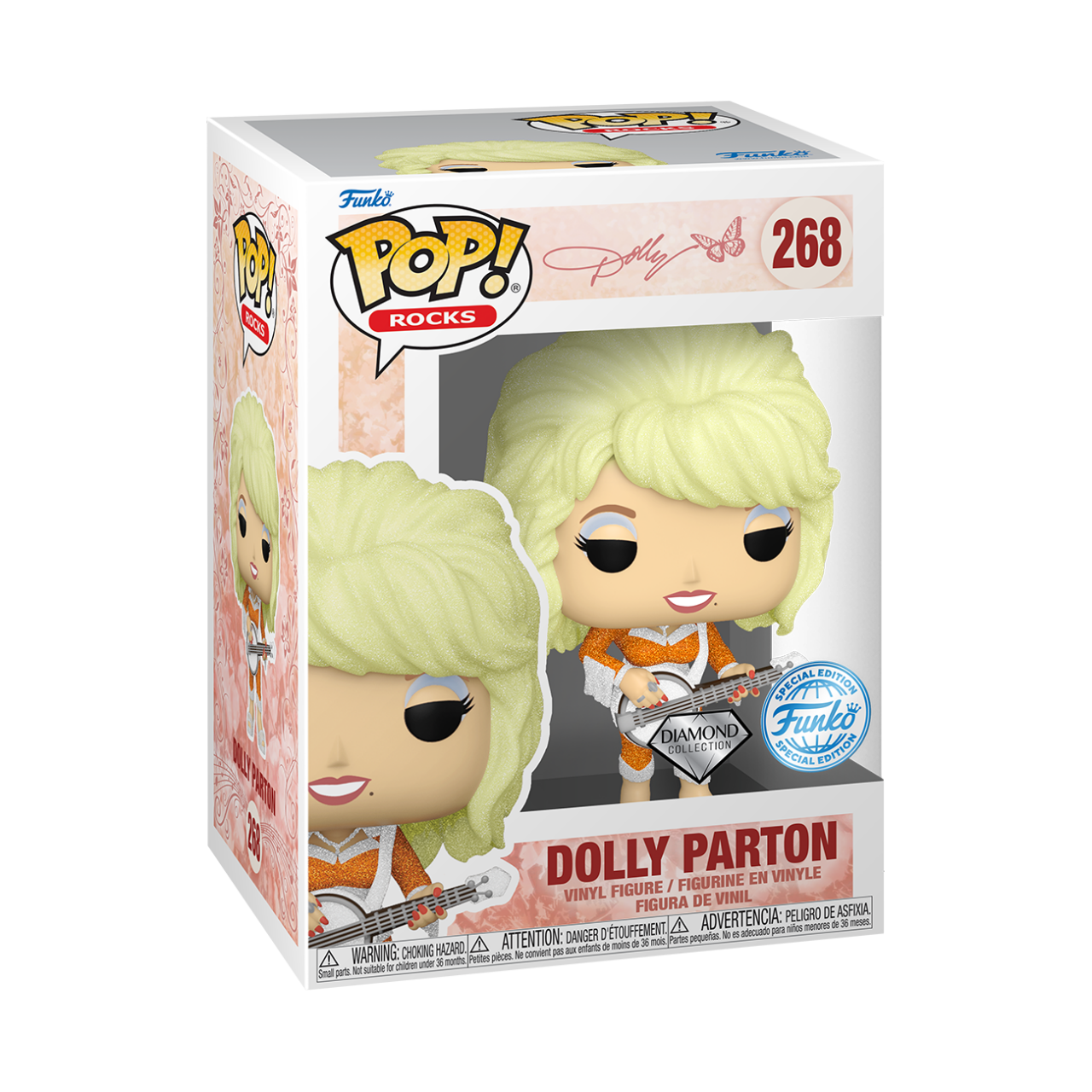 Dolly Parton With Guitar Diamond Glitter (Pop! Vinyl)