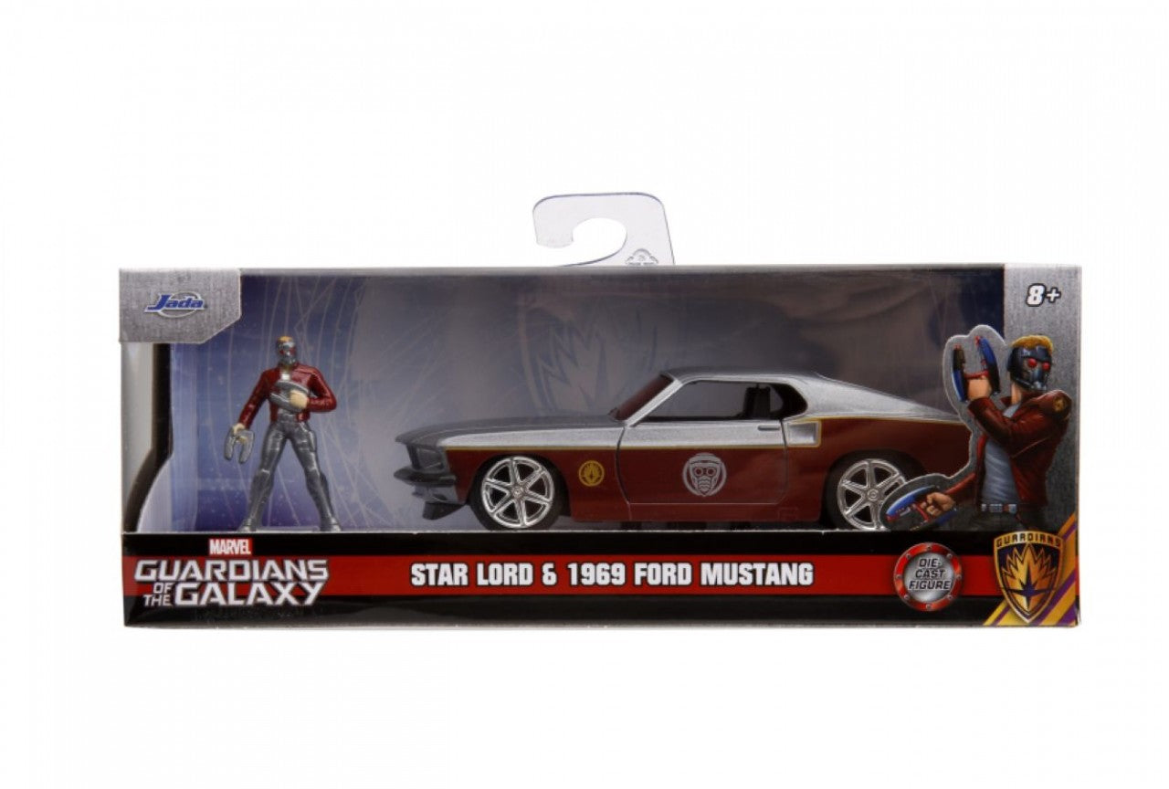 Marvel Comics - 1969 Ford Mustang Fastback 1:32 Scale With Star Lord Figure (Model Vehicle)