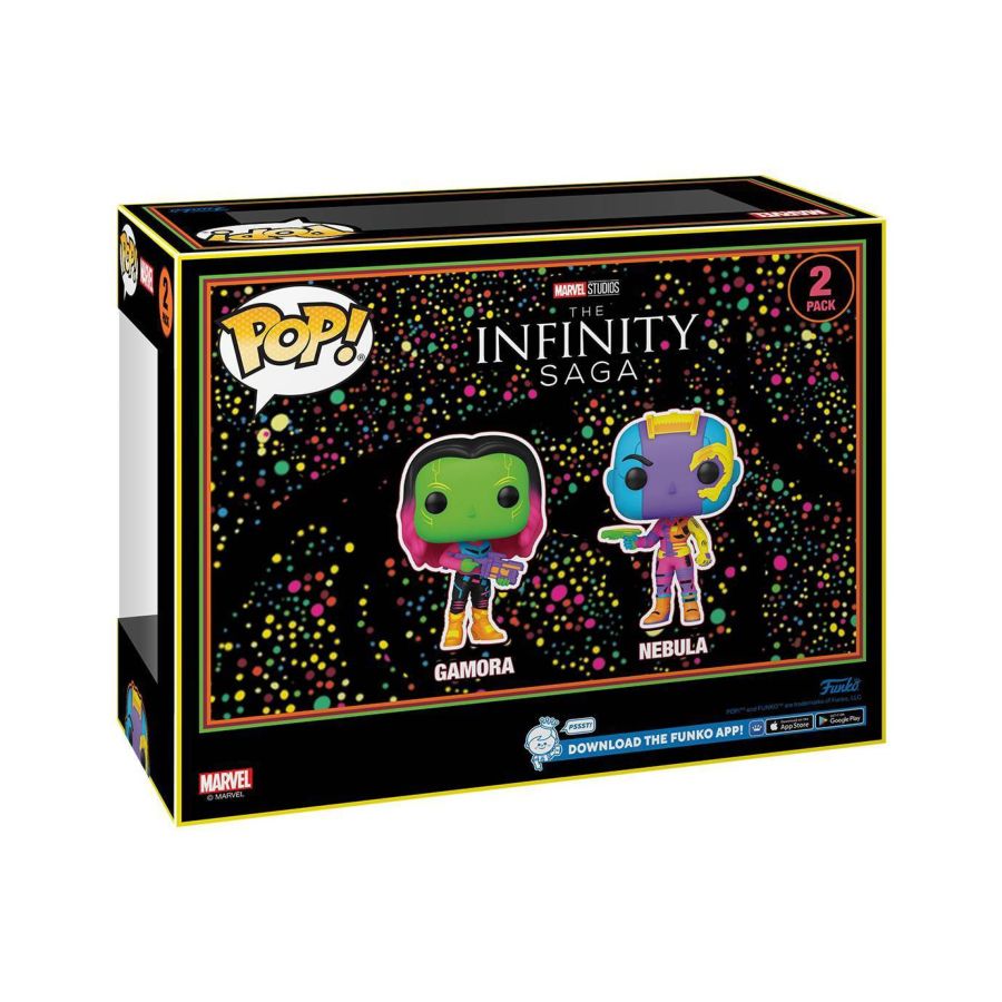Marvel Comics - Gamora And Nebula Black Light 2-Pack (Pop! Vinyl)