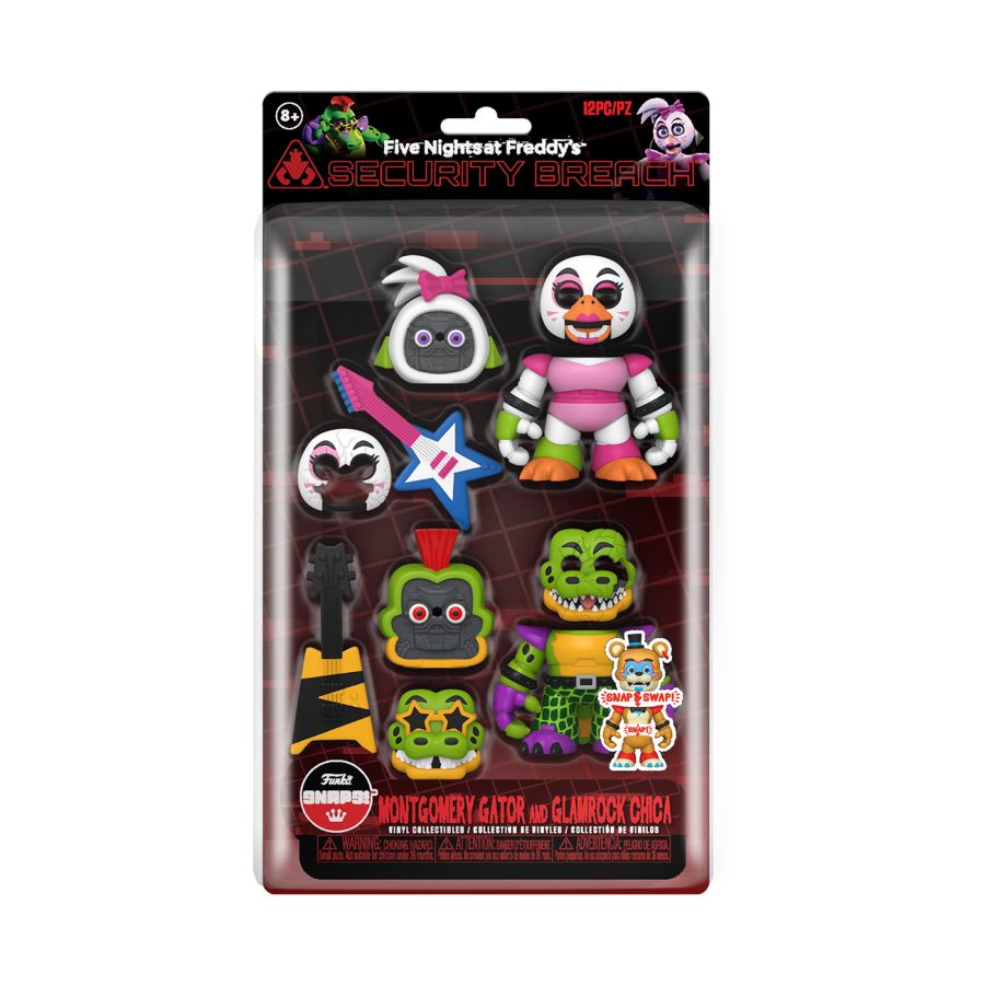 Five Nights At Freddy's: Security Breach - Glamrock Chica And Montgomery Gator 2-Pack Snap (Action Figure)
