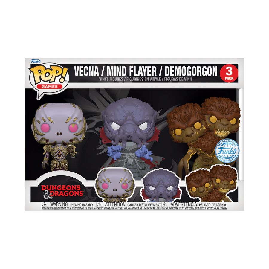 Dungeons And Dragons - Vecna Mind Flayer And Demogorgon 3-Pack (Pop! Vinyl)