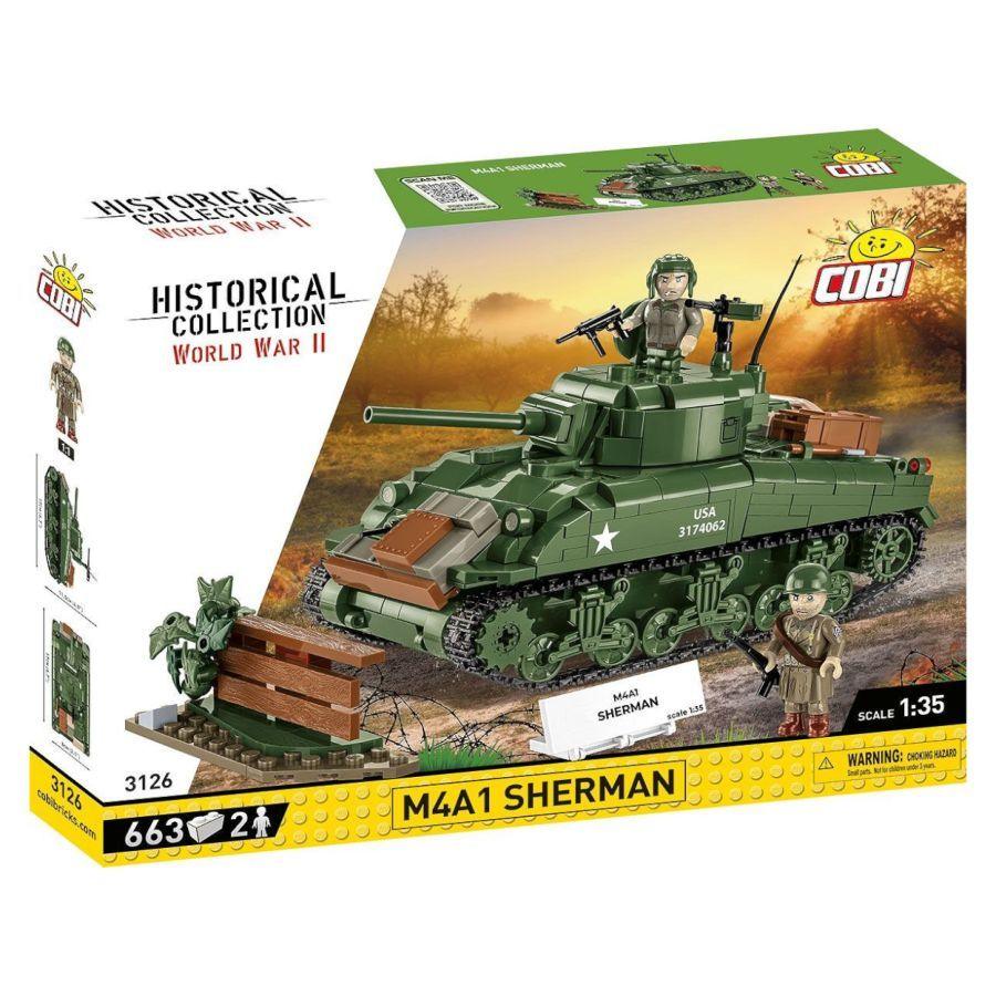 World War 2 - M4A1 Sherman Construction Brick Set (663 Pieces)