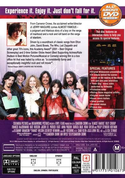 Almost Famous DVD