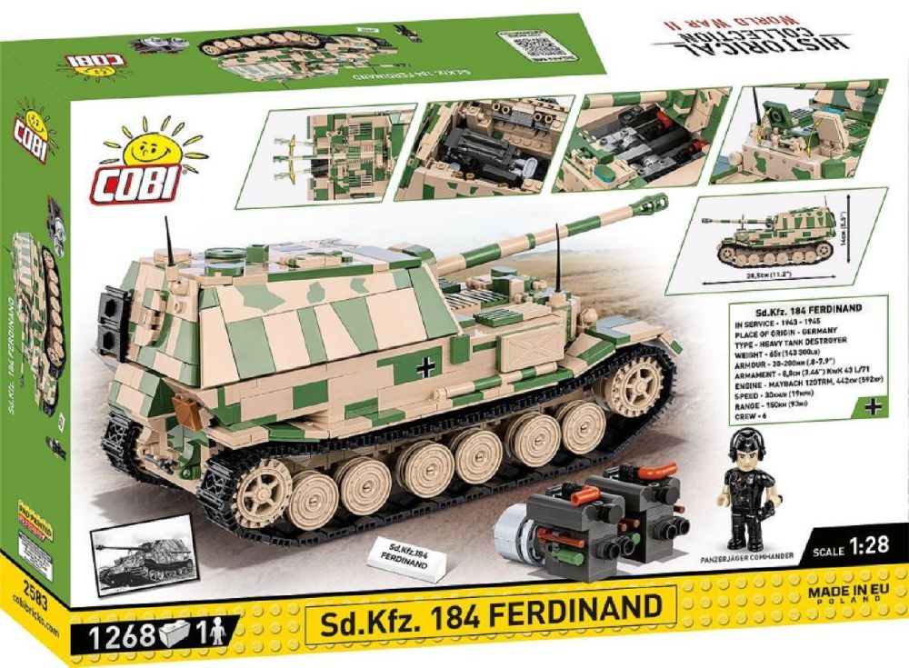 World War 2 - Sd.Kfz. 184 Ferdinand Construction Brick Set (1268 Pieces)
