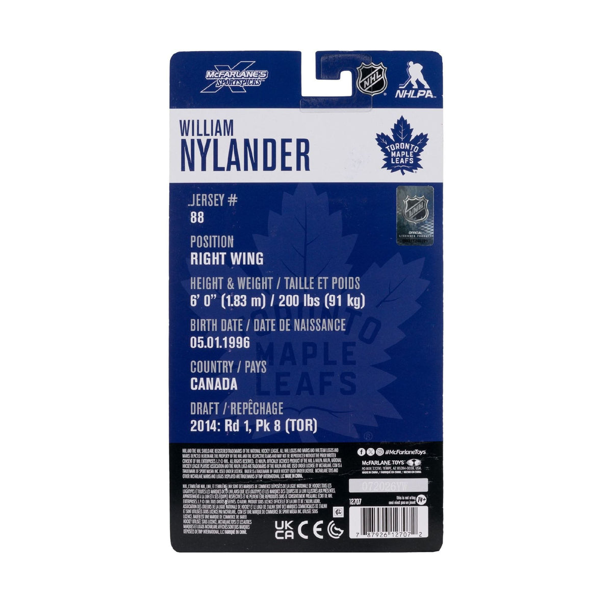 NHL - William Nylander (Toronto Maple Leafs) 6″ Articulated Figure