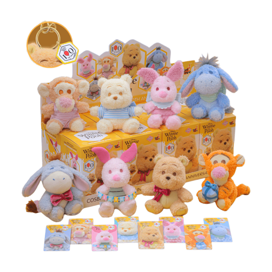 Winnie the Pooh - 100th Anniversary Cosbi Plush Keychain Assortment (Display of 8)