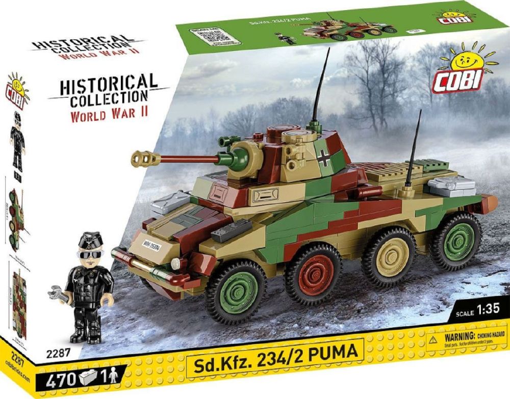 World War 2 - Sd.Kfz. 234/2 Puma Construction Brick Set (470 Pieces)
