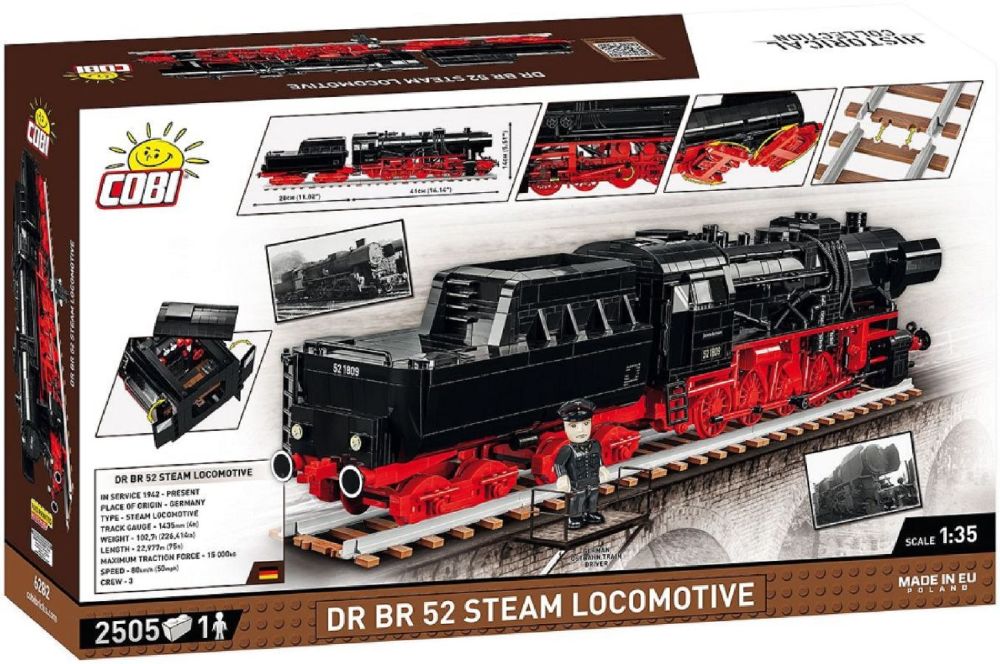 Trains - DR BR 52 Steam Locomotive Construction Brick Set (2505 Pieces)