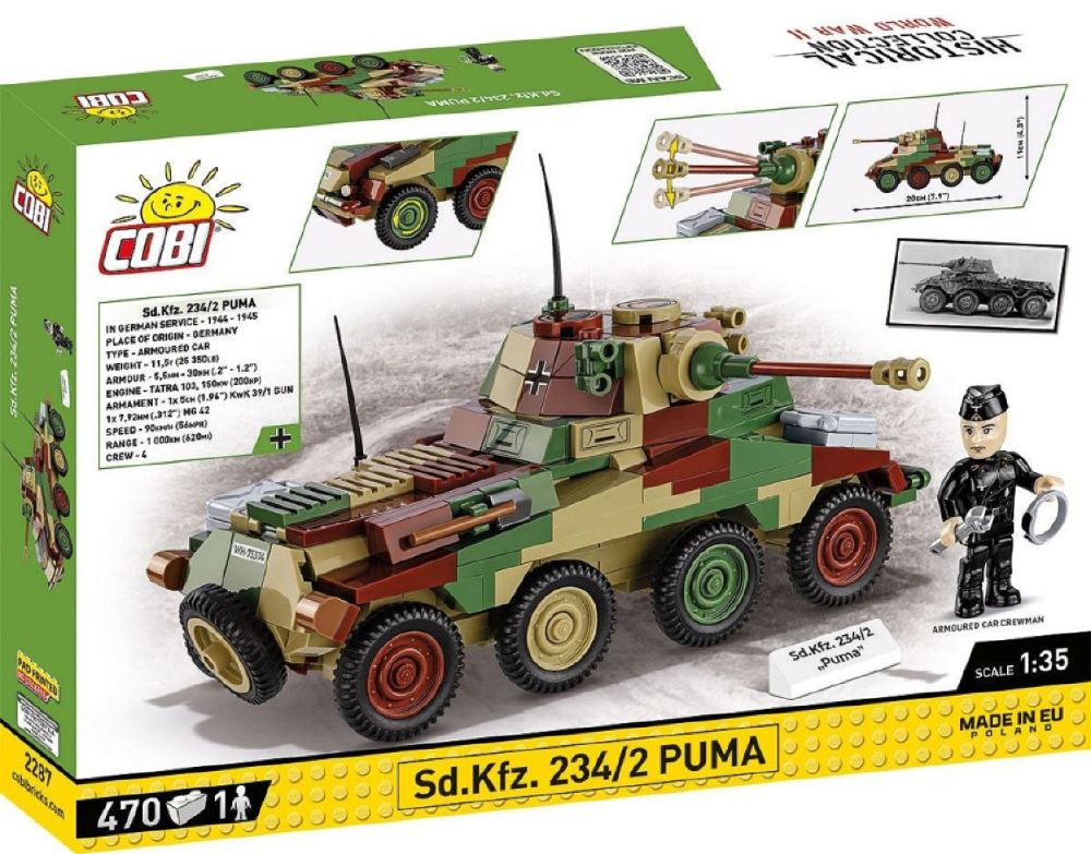 World War 2 - Sd.Kfz. 234/2 Puma Construction Brick Set (470 Pieces)