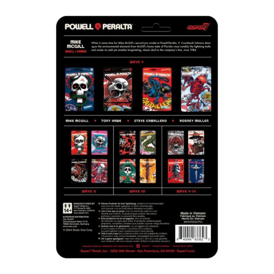 Powell Peralta - Mike McGill [Mt. Trashmore ’85] ReAction 3.75″ Action Figure [Wave 5]