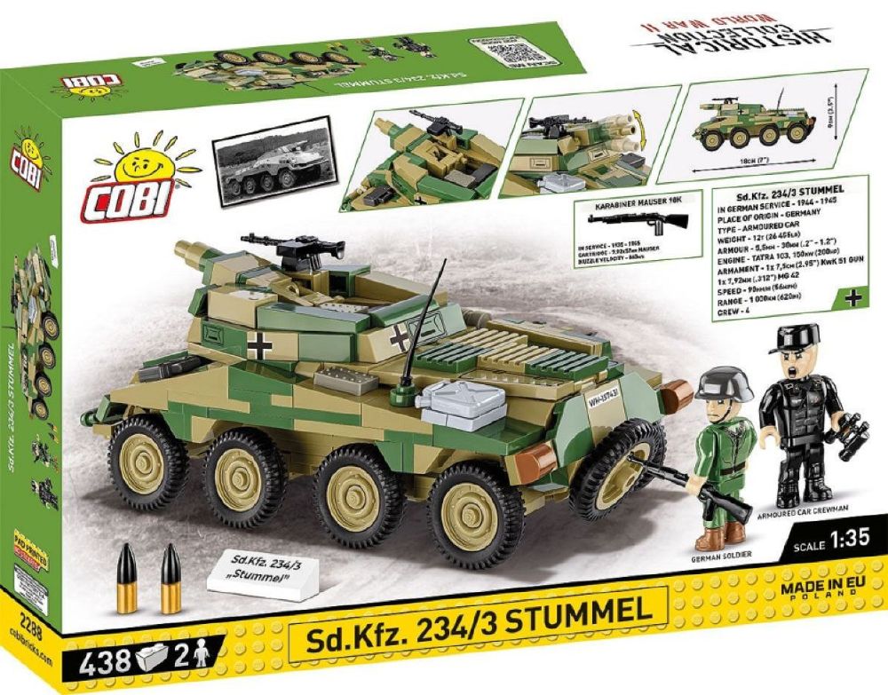 World War 2 - Sd.Kfz. 234/3 Stummel Construction Brick Set (438 Pieces)