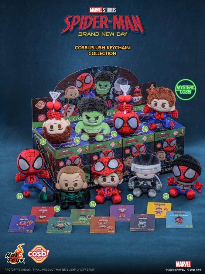 Spider-Man: Brand New Day - Spider-Man Cosbi Plush Keychain Assortment (Display of 8)