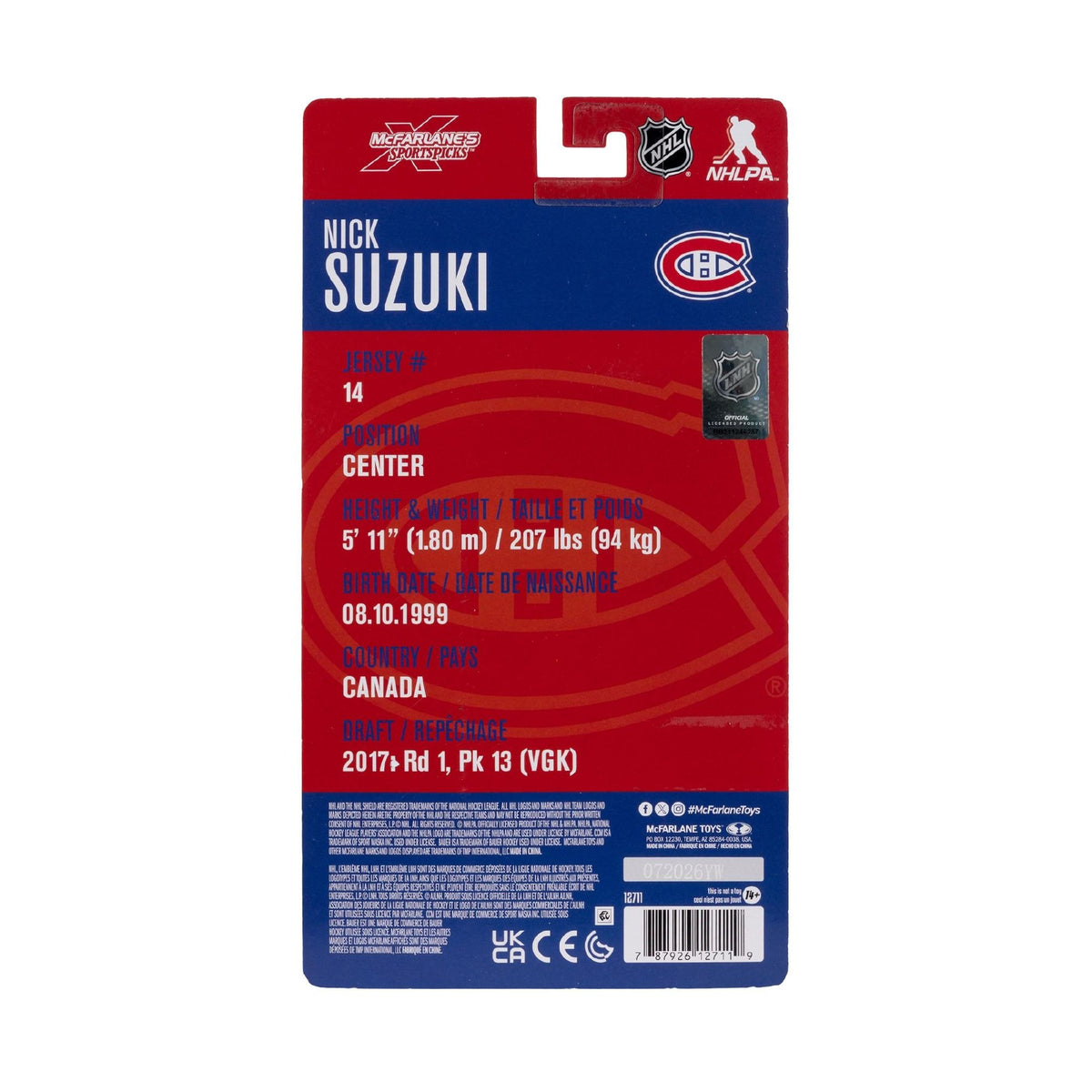 NHL - Nick Suzuki (Montreal Canadiens) 6″ Articulated Figure