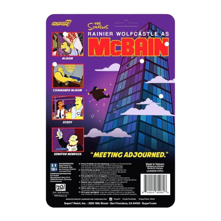 The Simpsons: McBain - Scoey Reaction 3.75″ Figure