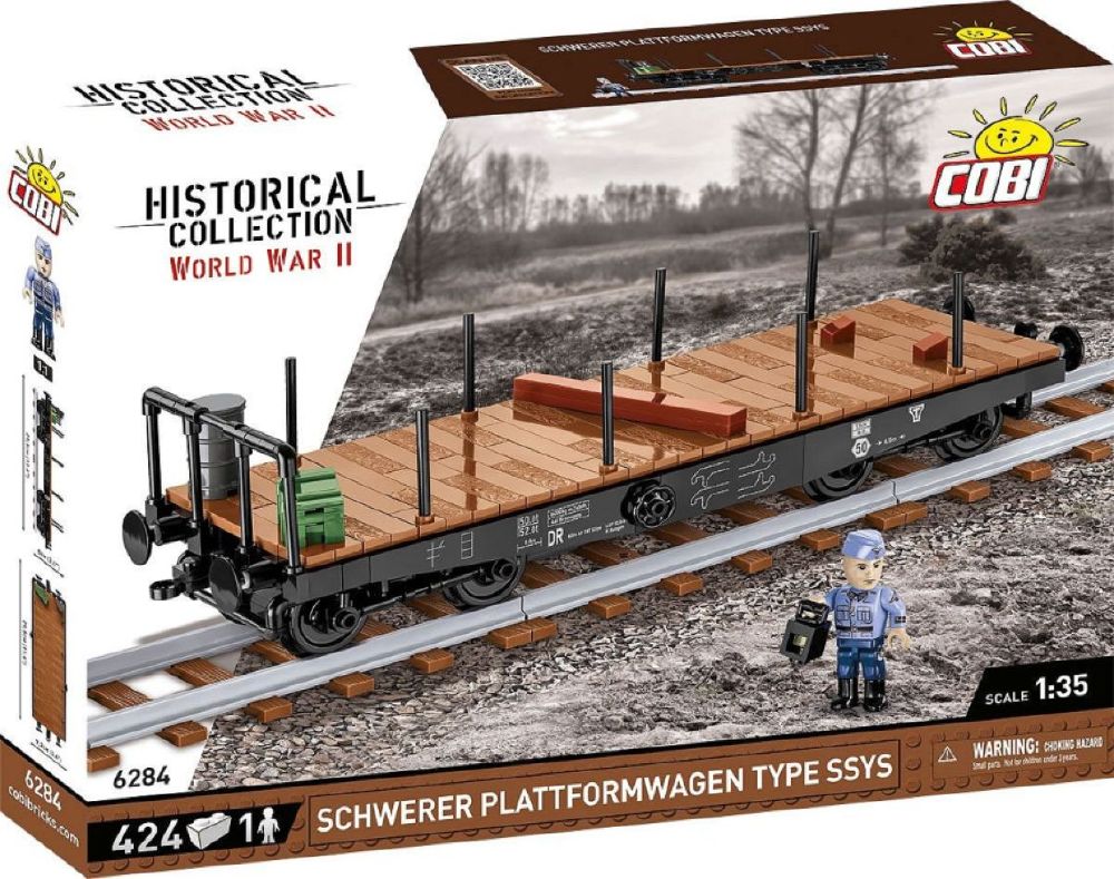 Trains - Schwerer Plattwormwagen Type Ssys Construction Brick Set (424 Pieces)