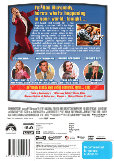 Anchorman: The Legend of Ron Burgundy (Paramount Platinum Collection) DVD