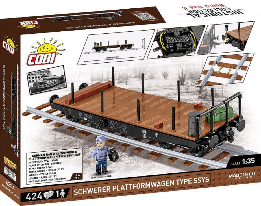 Trains - Schwerer Plattwormwagen Type Ssys Construction Brick Set (424 Pieces)