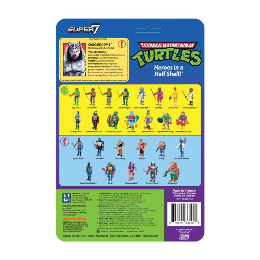 Teenage Mutant Ninja Turtles (TV’87) - Chrome Dome ReAction 3.75″ Action Figure