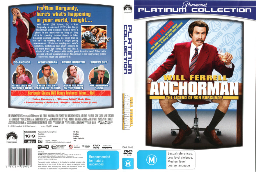 Anchorman: The Legend of Ron Burgundy (Paramount Platinum Collection) DVD