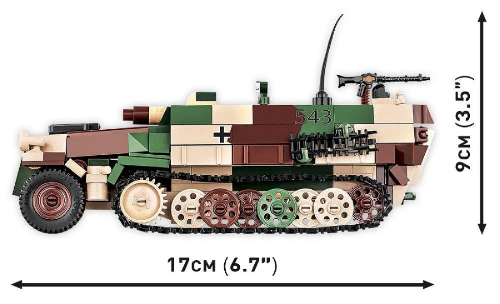 World War 2 - Sd.Kfz.251/9 Stummel Half-Track Construction Brick Set (485 Pieces)