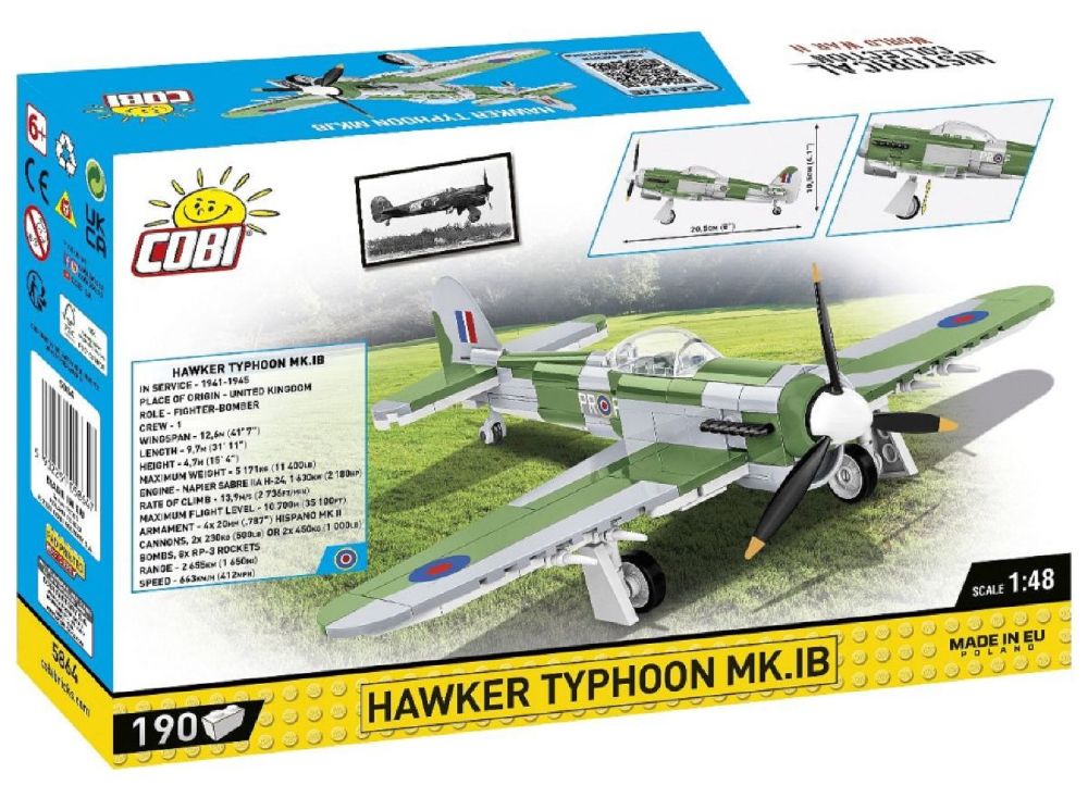 World War 2 - Hawker Typhoon Mk.1B Construction Brick Set (190 Pieces)