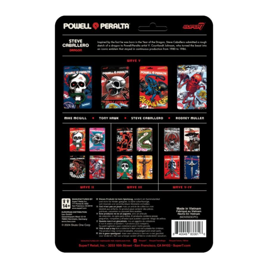 Powell Peralta - Steve Caballero Dragon [Animal Chin] ReAction 3.75″ Action Figure [Wave 5]