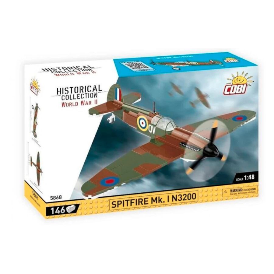 World War 2 - Spitfire MK.I N3200 Construction Brick Set (146 Pieces)