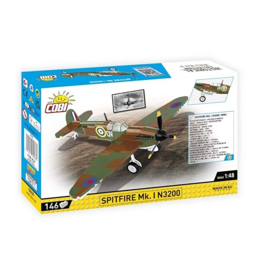 World War 2 - Spitfire MK.I N3200 Construction Brick Set (146 Pieces)