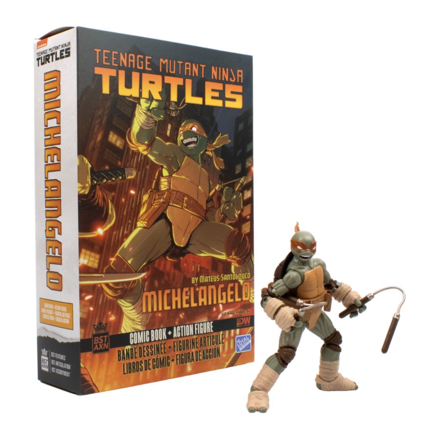 Teenage Mutant Ninja Turtles (comics) - Michelangelo BST AXN Action Figure & Comic Book (Wave 2)