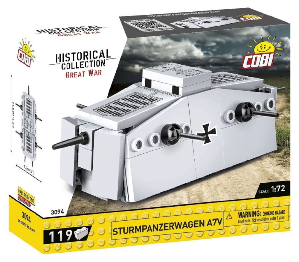 World War 2 - Sturmpanzerwagen A7V Construction Brick Set (119 Pieces)