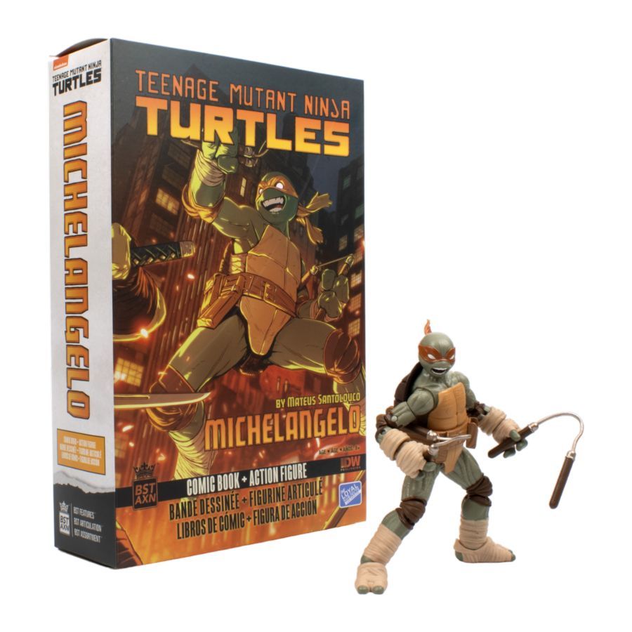 Teenage Mutant Ninja Turtles (comics) - Michelangelo BST AXN Action Figure & Comic Book (Wave 2)