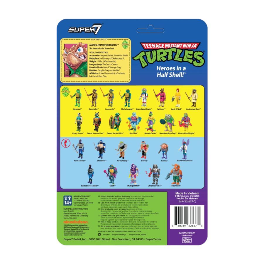 Teenage Mutant Ninja Turtles (TV’87) - Napoleon Bonafrog ReAction 3.75″ Action Figure