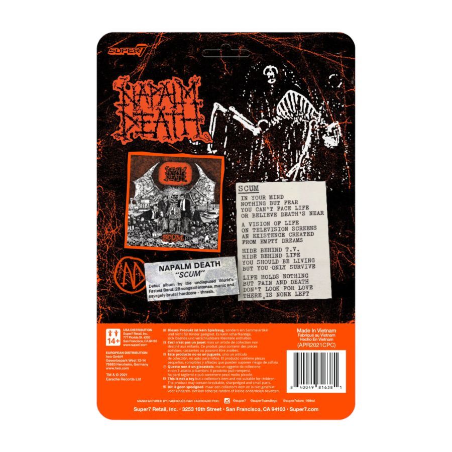 Napalm Death - Scum Demon Second Pressing Orange ReAction 3.75″ Action Figure