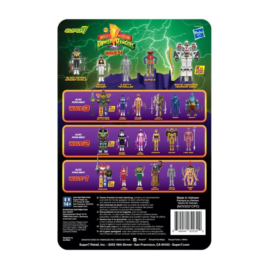 Power Rangers - Black Ranger with Dragon Shield ReAction 3.75″ Action Figure