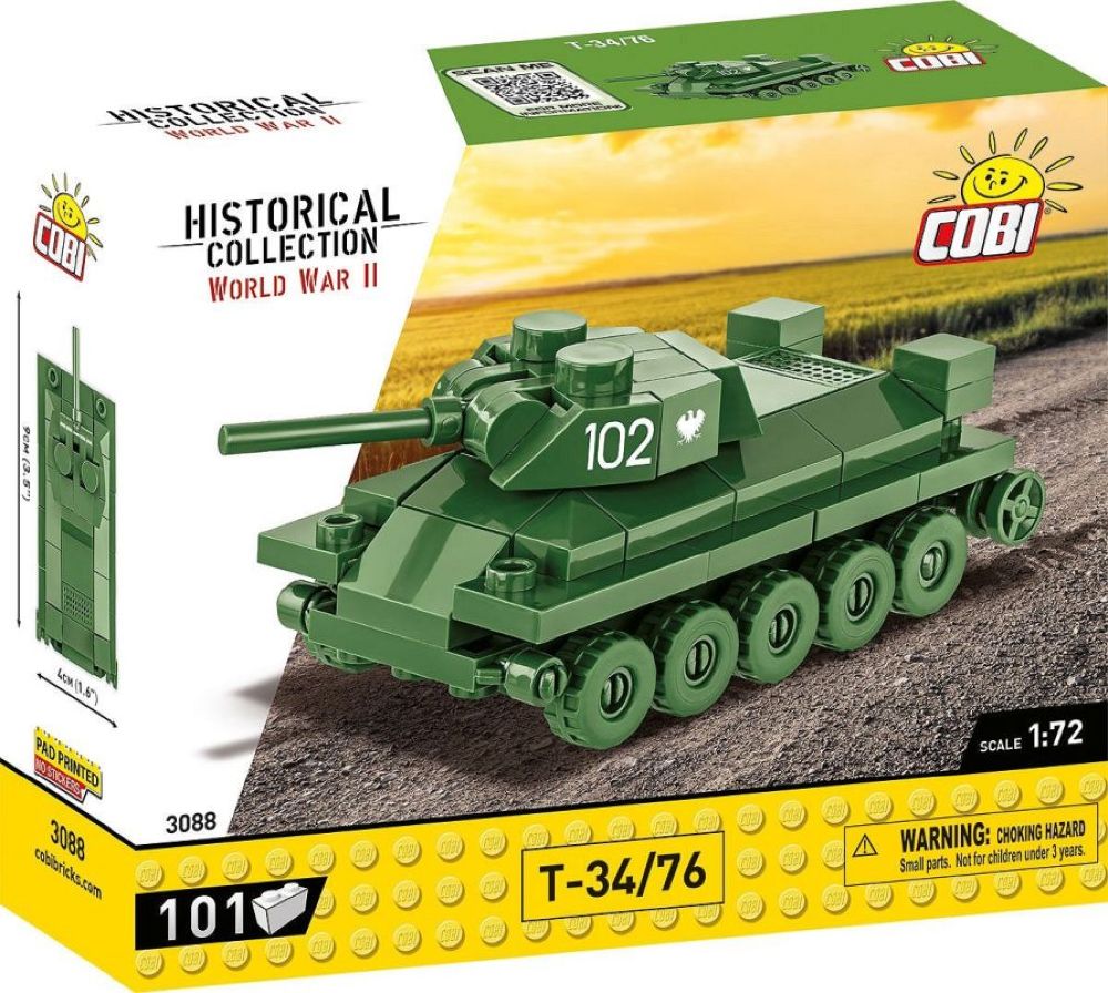 World War 2 - T-34/76 Tank Construction Brick Set (101 Pieces)