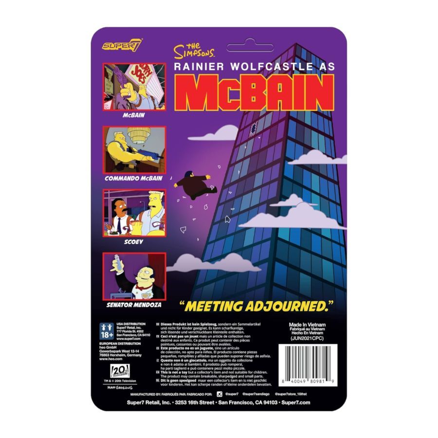 The Simpsons: McBain - Senator Mendozza Reaction 3.75″ Figure