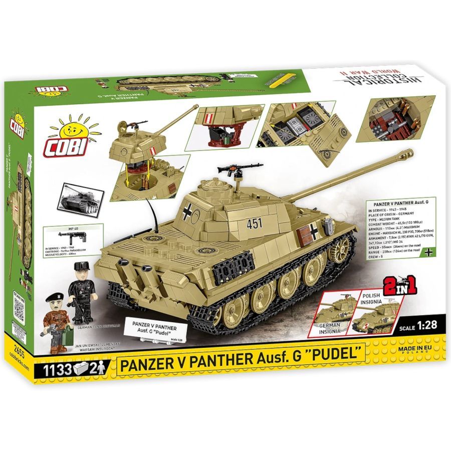 World War 2 - Panzer V Panther Ausf. G “Pudel” Construction Brick Set (1133 Pieces)