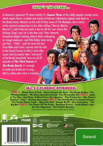 The Brady Bunch: Season 3 DVD